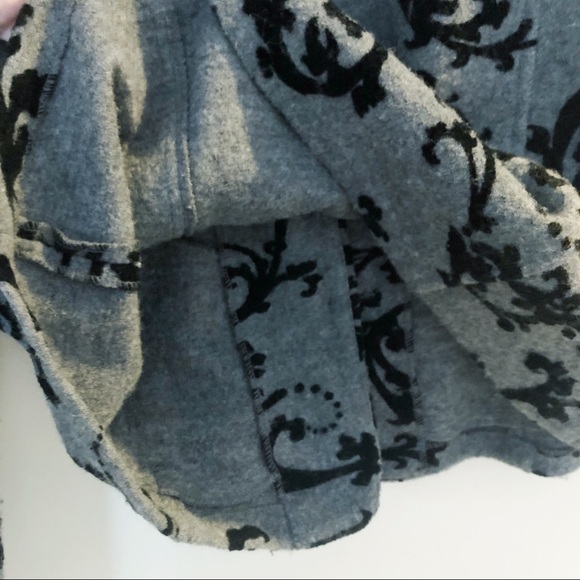 LAURA ASHLEY WOOL GRAY FLOCKED SWEATER JACKET COAT - Picture 5 of 7